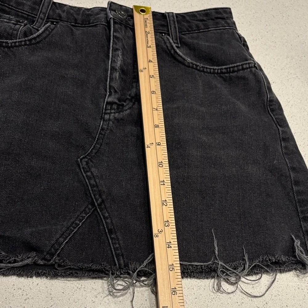 Urban Outfitters Black Frayed Hem Mini Skirt